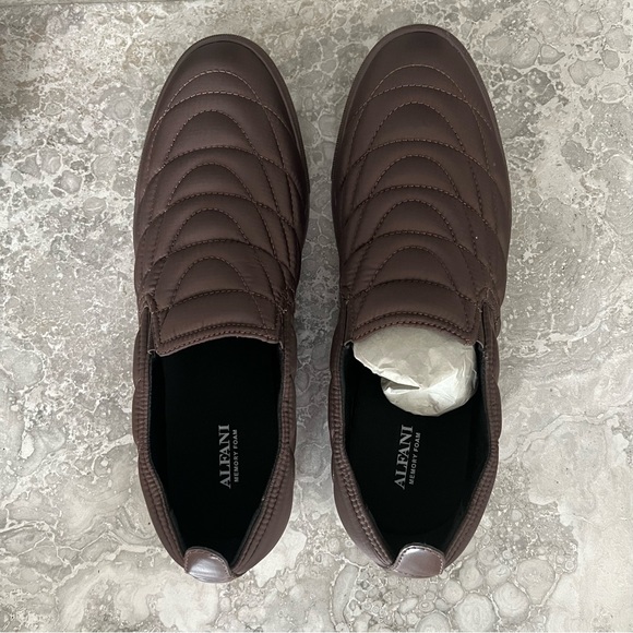 Alfani Copper Chocolate Quilted Slip-On Sneakers Size 11.5M, New in Box - Picture 4 of 11